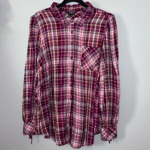 Plaid Button-Up Shirt by Torrid